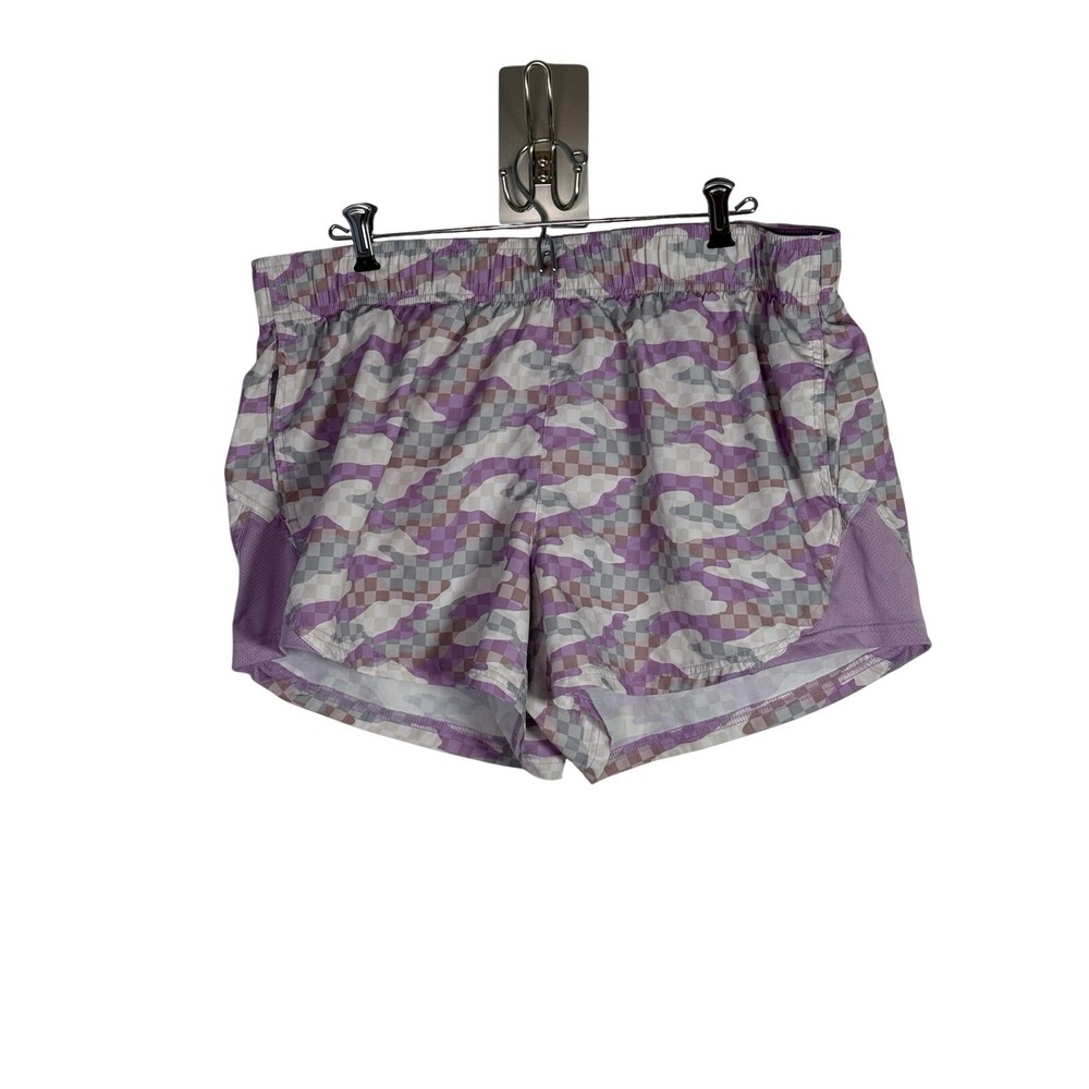 Athletic Works Gym Workout Running Shorts Purple Grey Digital Camo XL 16-18